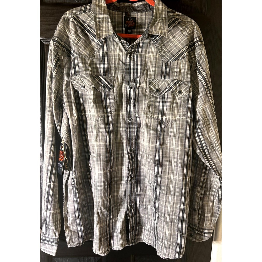 Moon Shine Spirit by Brad‎ Paisley Men's Long Sleeve Shirt Gray and Black XXL - Picture 2 of 13